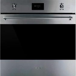 Smeg SFP6378X Classic Compact Pyrolytic Multifunction Oven in Stainless Steel and Dark Glass